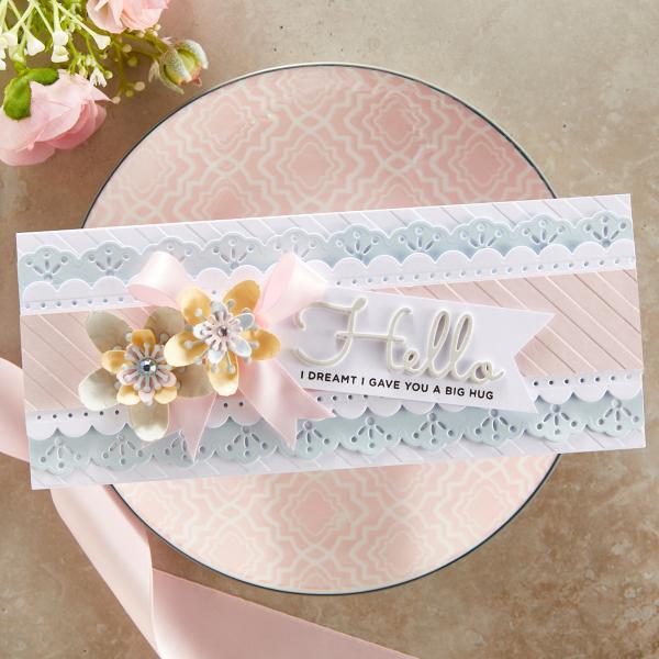 Spellbinders Die " Romantic Slimline Borders Etched" Stanzschablone