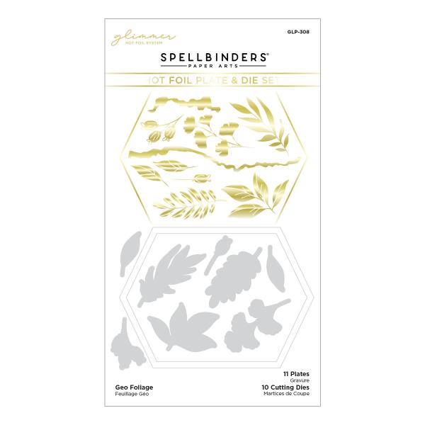 Spellbinders Hot Foil Geo Foliage Glimmer Hot Foil Plate & Die
