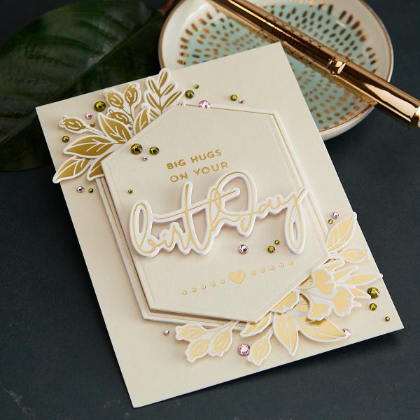 Spellbinders Hot Foil Geo Foliage Glimmer Hot Foil Plate & Die
