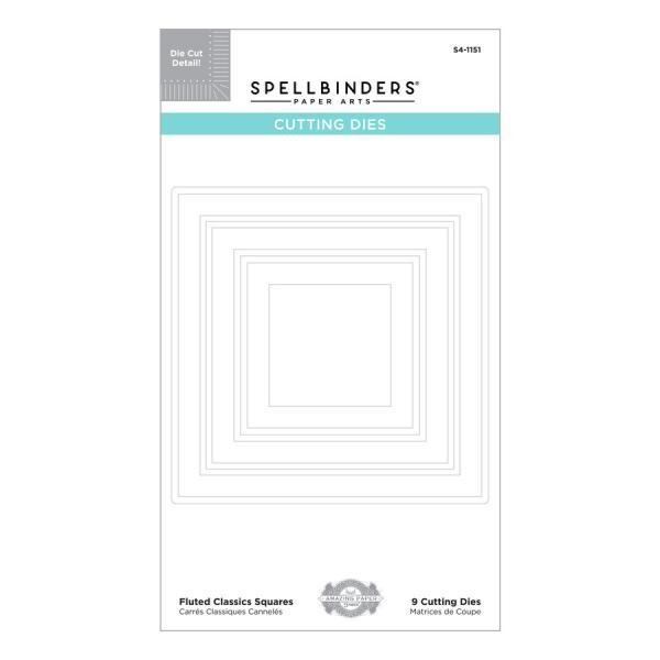 Spellbinders Die "Fluted Classics Squares Etched" Stanzschablone