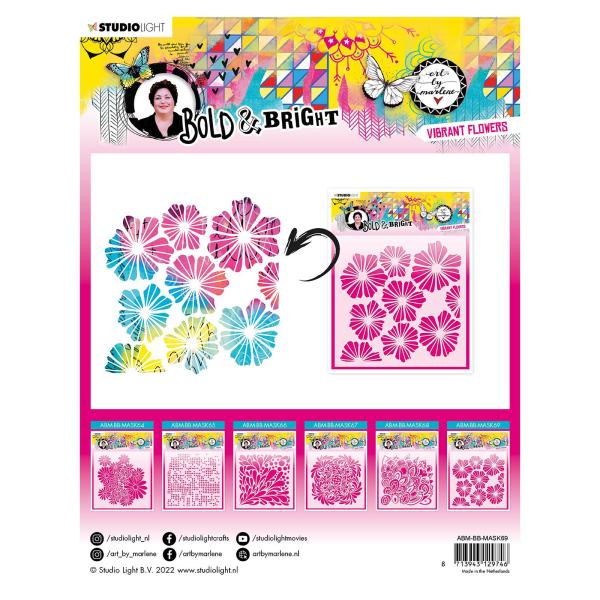 Studio Light - Schablone -  Bold - Bright mask stencil Vibrant flowers