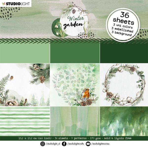 Studio Light - Designpapier  - Winter garden paper pad Greens