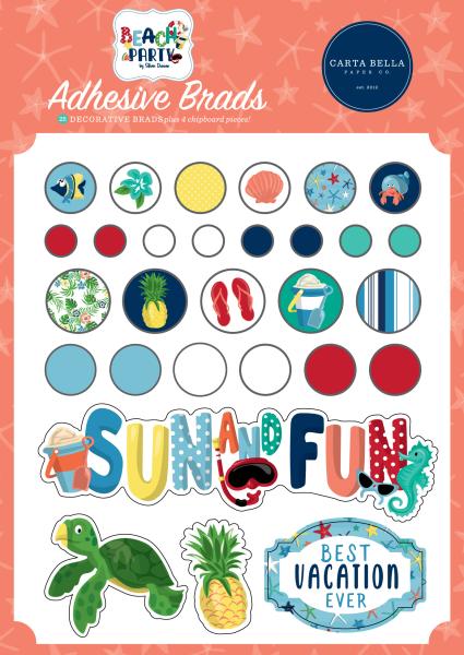 Carta Bella "BeachParty " Adhesive Brads