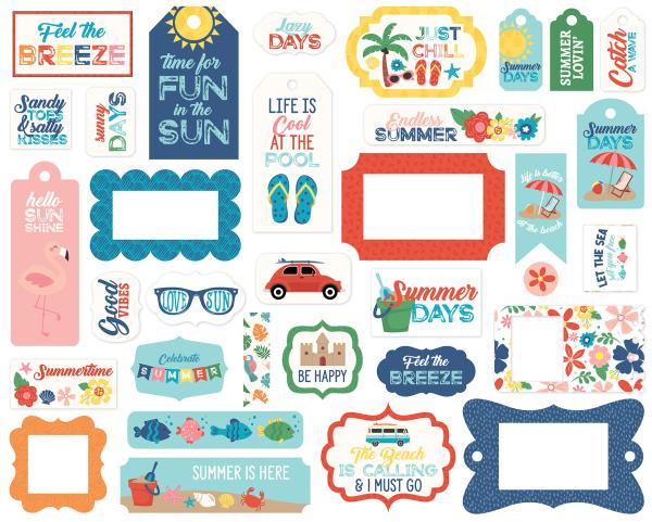 Echo Park "Endless Summer" Ephemera Frames & Tags