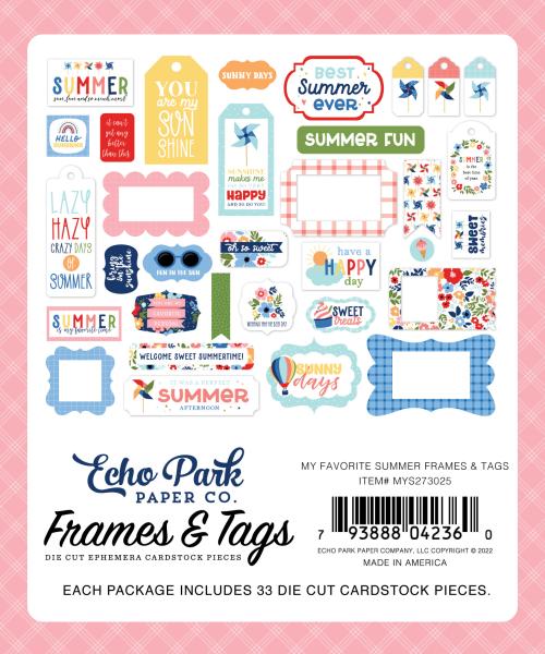 Echo Park "My Favorite Summer" Ephemera Frames & Tags