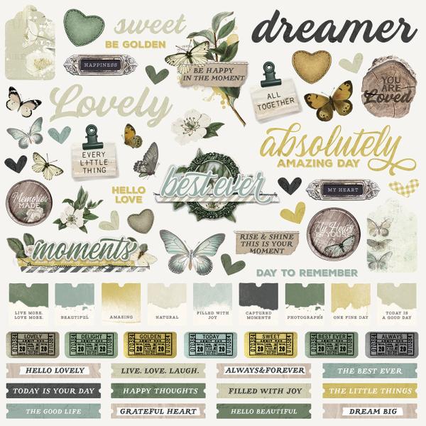 Simple Stories -  Stories Simple Vintage Weathered Garden  - Cardstock Sticker 