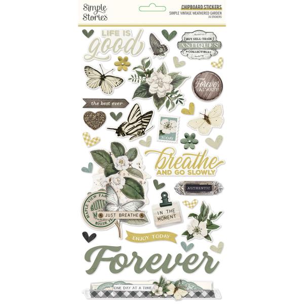 Simple Stories - Stories Simple Vintage Weathered Garden - Chipboard Sticker 
