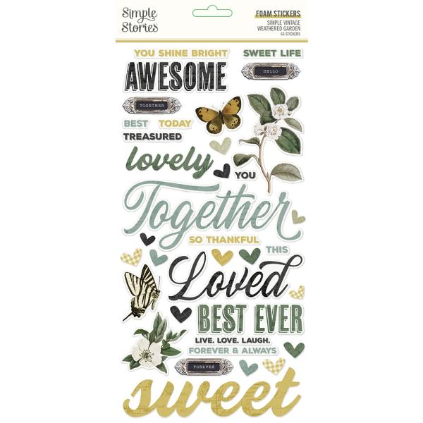 Simple Stories -  Simple Vintage Weathered Garden  - Foam Stickers 