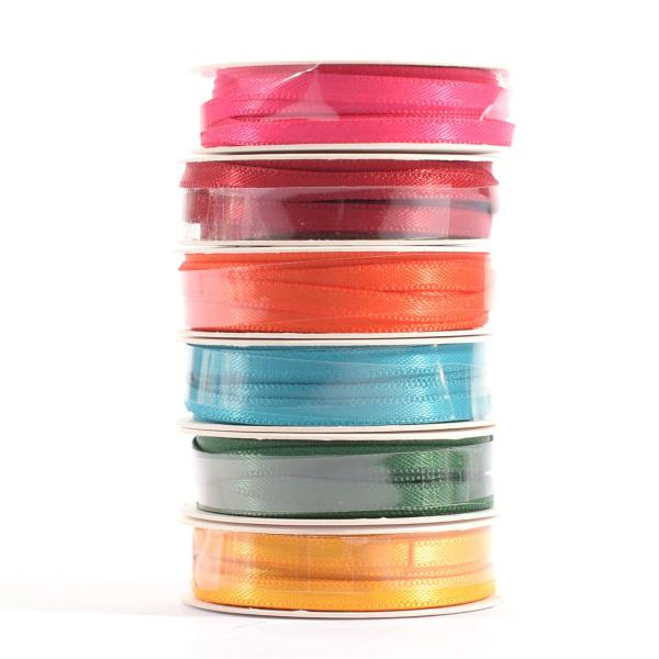 Vaessen Creative - Satinband Set " Sommer" 3mm 6 Farbe je 2m