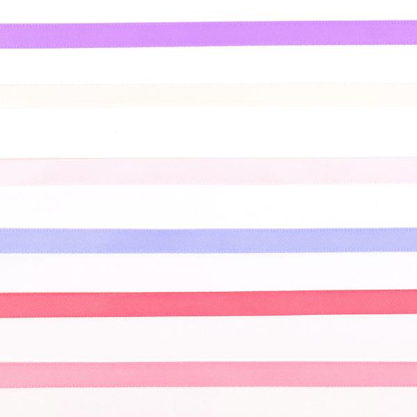 Vaessen Creative - Satinband Set "Babyrosa" 6mm 6 Farbe je 2m