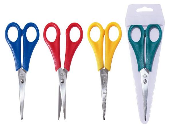 Bastelschere, Kinderschere 13cm - spitz - Rechtshänder