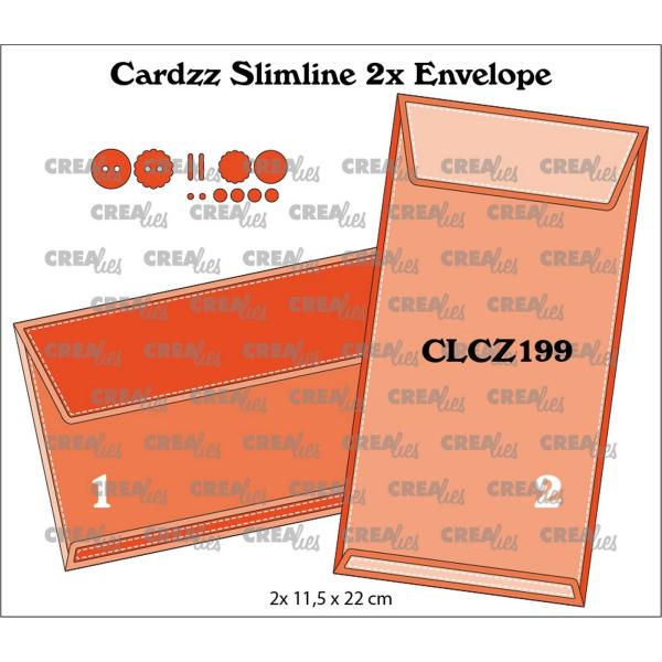 Crealies - Cardzz stanzschablone slimline 2x Envelope 