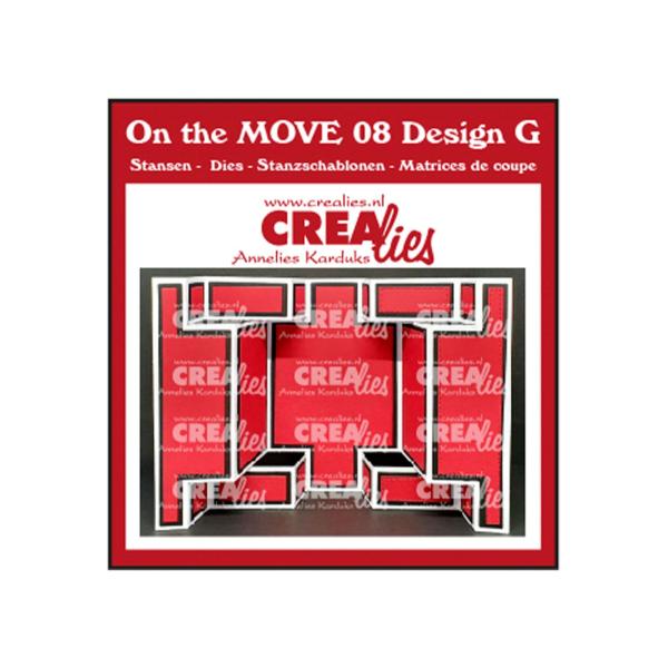 Crealies - On the Move stanzschablone Design G Double Display Card 
