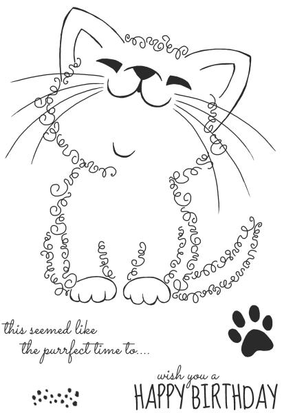 Woodware Fuzzie Friends Kati The Kitten   Clear Stamps - Stempel 