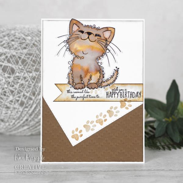 Woodware Fuzzie Friends Kati The Kitten   Clear Stamps - Stempel 