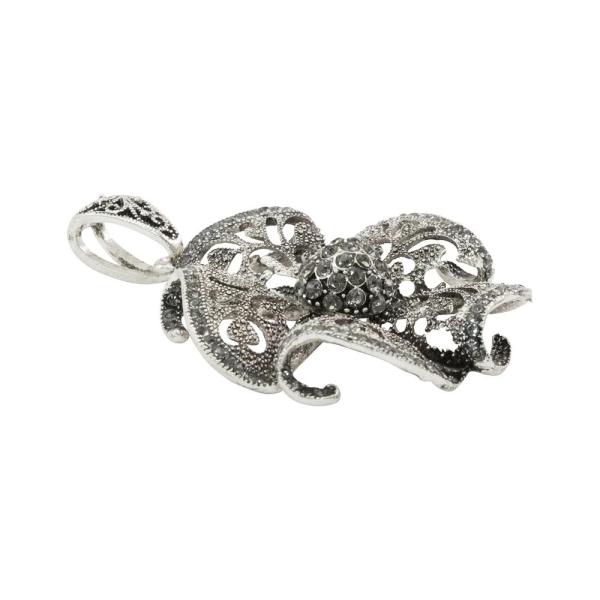 Tim Holtz - Idea Ology " Assemblage Pendant Ruffled Floral" - Metall Charms Blüte mit Strasssteinen
