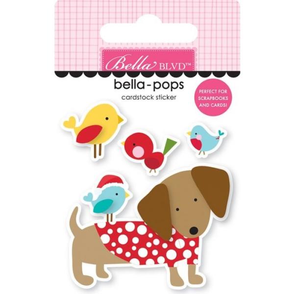 Bella BLVD Dachshund Through the Snow  Bella Pops -3 D Sticker