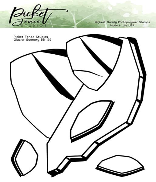 Picket Fence Studios Glacier Scenery Clear Stamps 