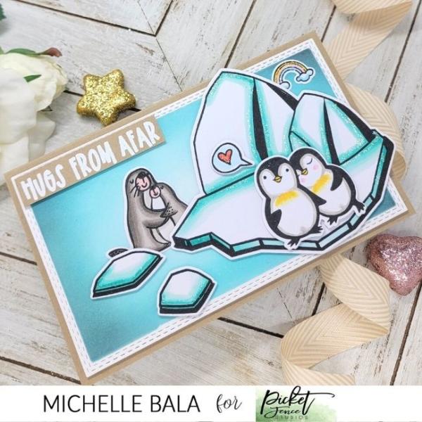 Picket Fence Studios Penguins Wanna Have Fun  Clear Stamps 