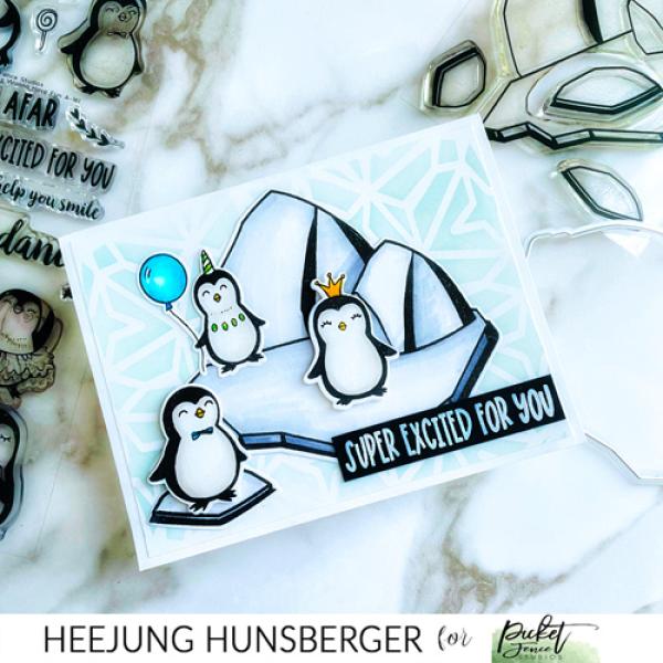 Picket Fence Studios Penguins Wanna Have Fun  Clear Stamps 