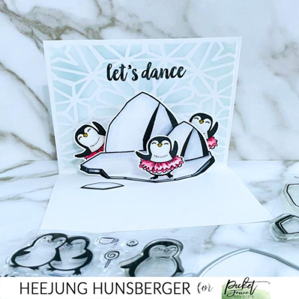 Picket Fence Studios Penguins Wanna Have Fun  Clear Stamps 