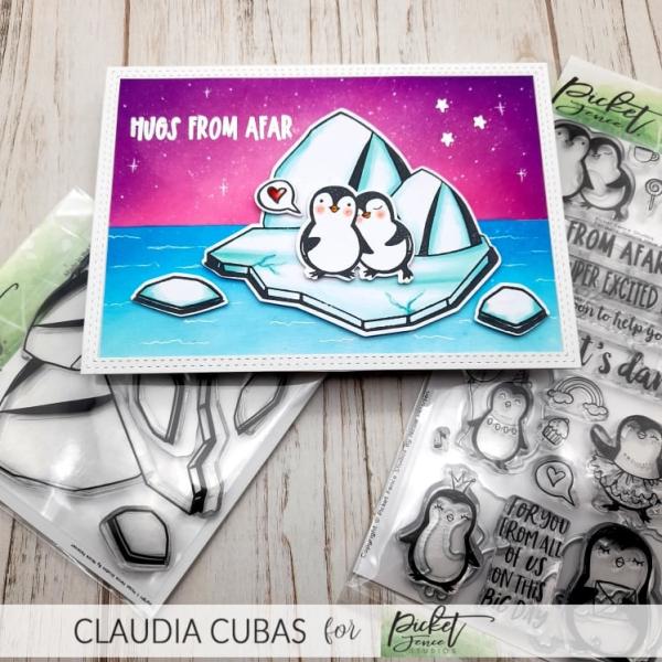 Picket Fence Studios Penguins Wanna Have Fun  Clear Stamps 