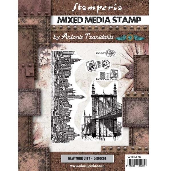 Stamperia Stempel "Sir Vagabond Aviator New York City" Natural Rubber Stamp - (Naturkautschukstempel)
