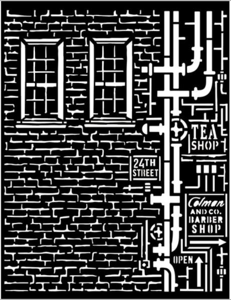 Stamperia Schablone - Stencil "Sir Vagabond Aviator Wall and Pipes"