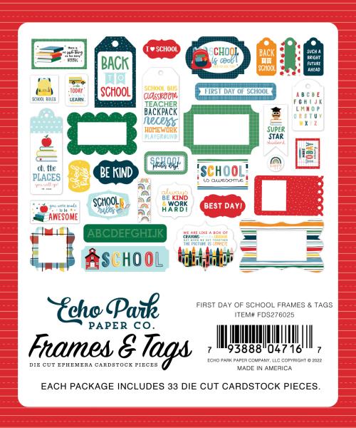 Echo Park "First Day Of School" Frames & Tags