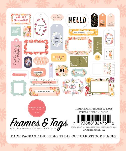 Carta Bella "Flora No.5" Frames & Tags
