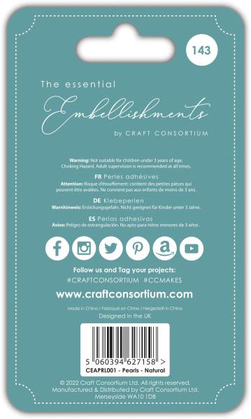Craft Consortium Adhesive Pearls Natural  - Klebeperlen natur 