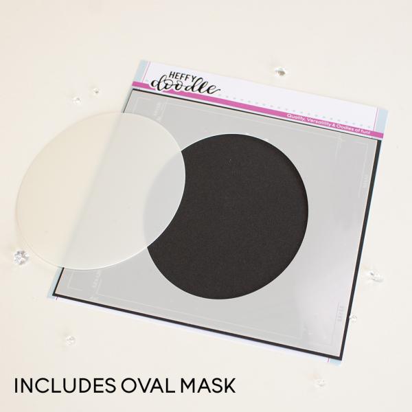 Heffy Doodle Oval Masquerade  Stencil - Schablone