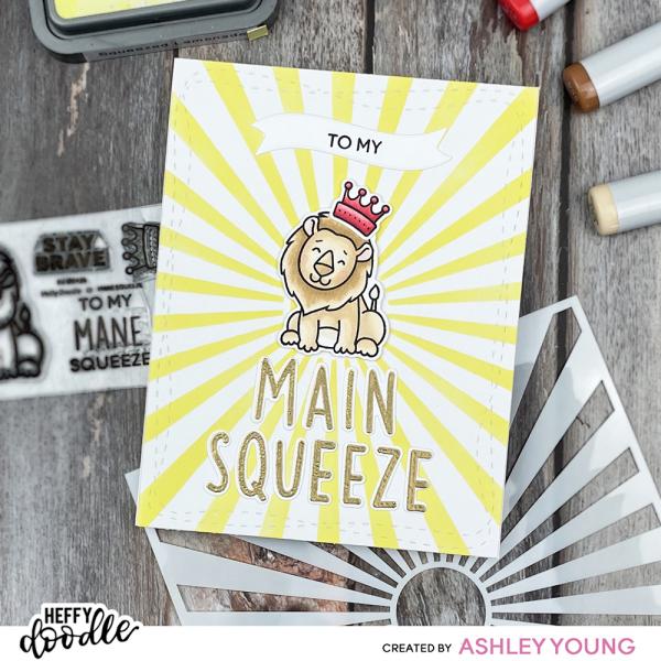 Heffy Doodle Simple Sunburst  Stencil - Schablone