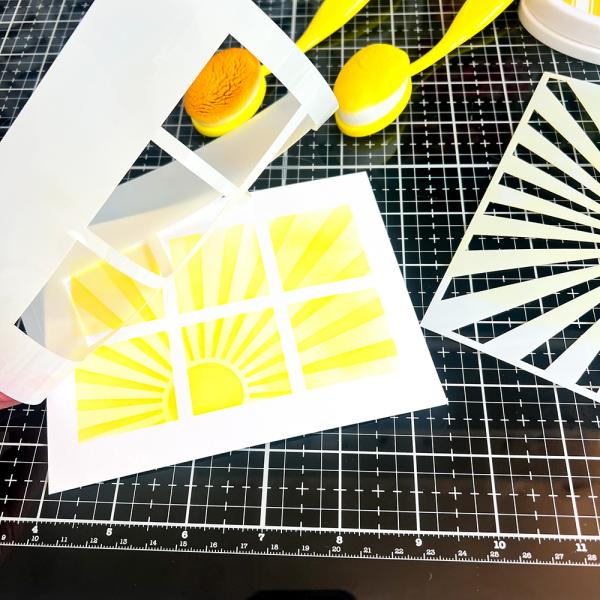 Heffy Doodle Simple Sunburst  Stencil - Schablone
