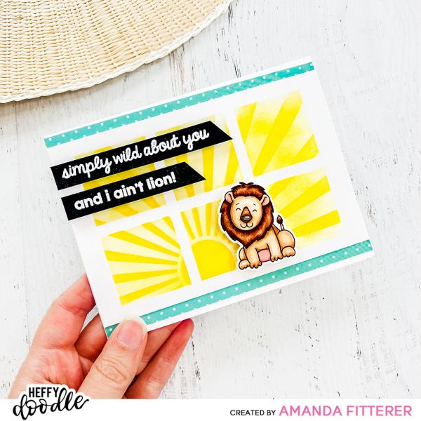 Heffy Doodle Simple Sunburst  Stencil - Schablone