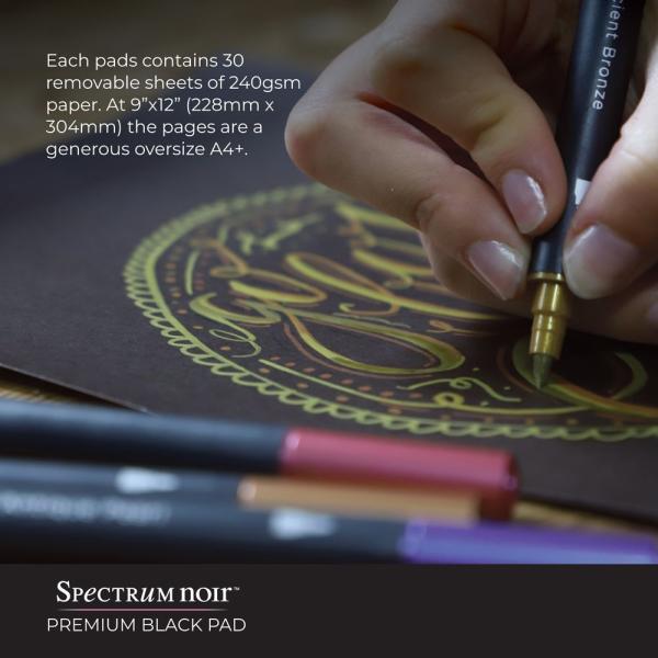 Spectrum Noi Premium Black 9x12 Inch Paper Pad
