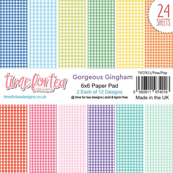 Time For Tea 6x6 Paper Pack Designs Gorgeous Gingham Rainbow 6x6 Inch 