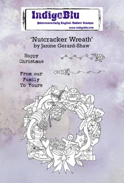 IndigoBlu "Nutcracker Wreath" A6 Rubber Stamp