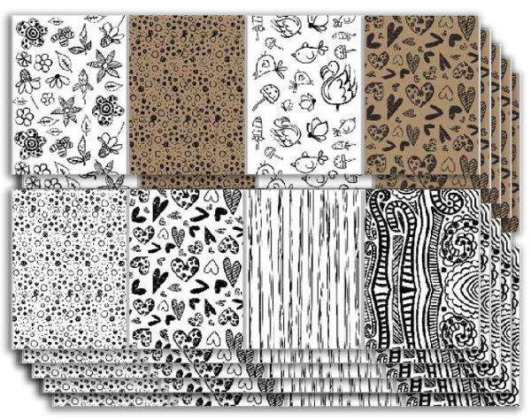Polkadoodles "Creative Colour Card Patterns  A5 Pack 