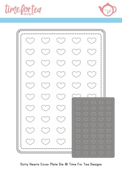 Time For Tea Dies Designs Dotty Hearts Panel