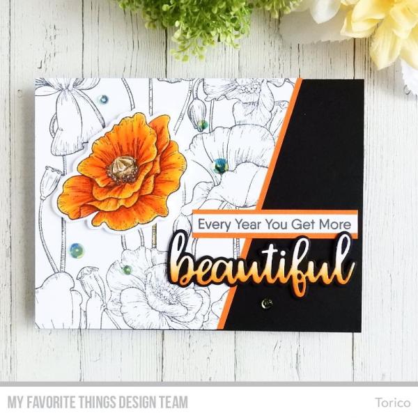 My Favorite Things "Poppy Blooms " Cling Stamp