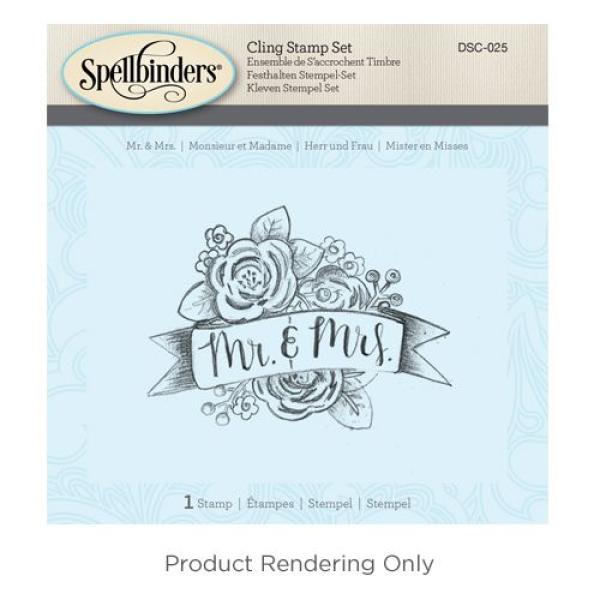 Spellbinders Cling Stamp - "Mr. & Mrs. 3D" - Gummistempel