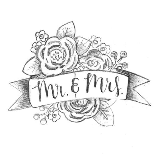 Spellbinders Cling Stamp - "Mr. & Mrs. 3D" - Gummistempel