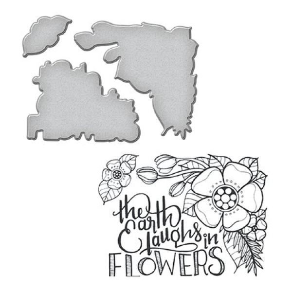 Spellbinders Stempel & Stanzset "Earth Laughs Stamp And Die Set"