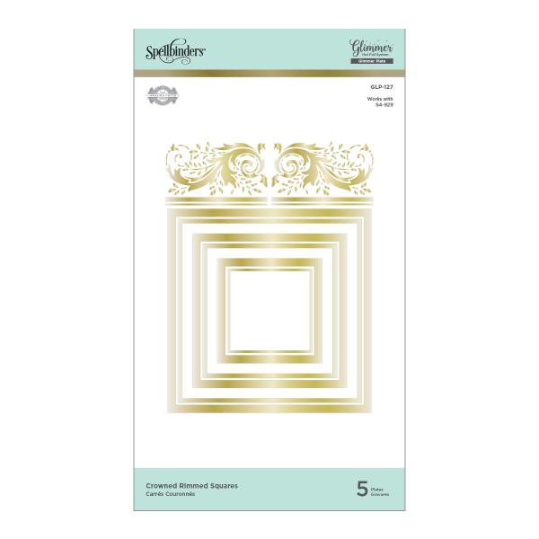 Spellbinders Hotfoil Plate - "Crowned Rimmed Squares"