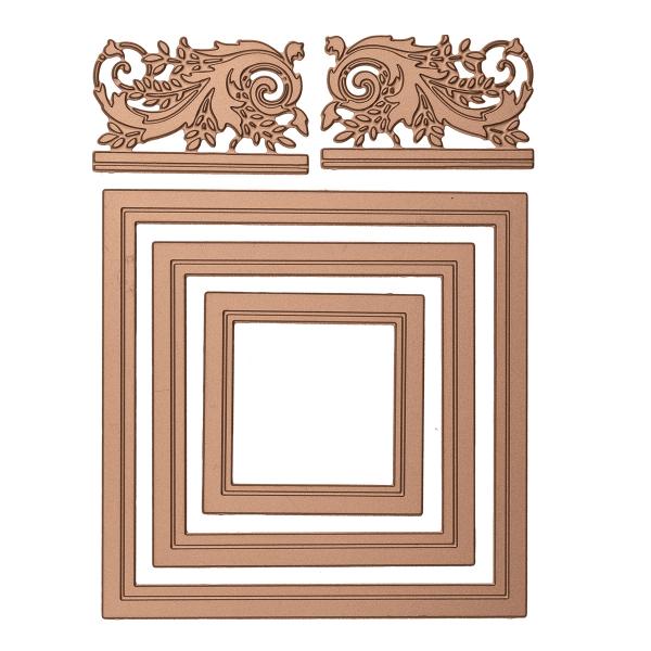 Spellbinders Hotfoil Plate - "Crowned Rimmed Squares"