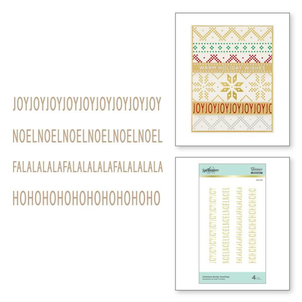 Spellbinders Hotfoil Plate - "Christmas Border Greetings Glimmer"