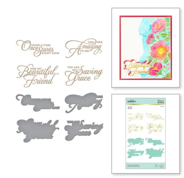 Spellbinders Hotfoil Plate - Heart Melt Sentiments Glimmer