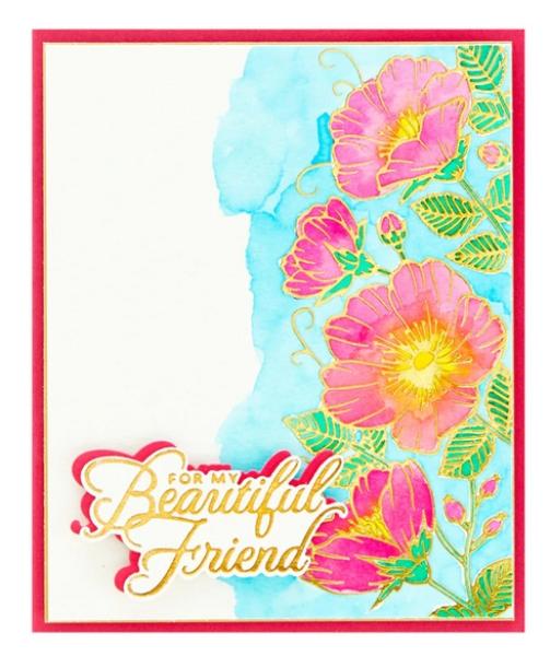 Spellbinders Hotfoil Plate - Heart Melt Sentiments Glimmer