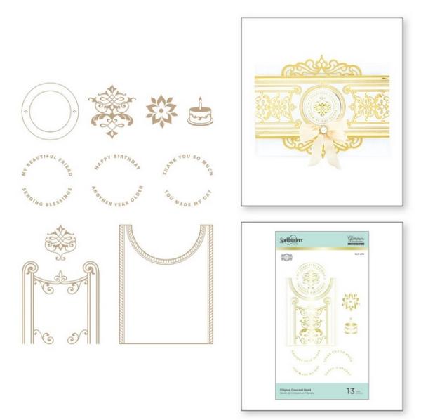 Spellbinders Hotfoil Plate - "Filigree Crescent Band Glimmer"